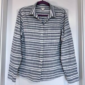 J. Crew Perfect Button Down 100% Cotton Business Casual Summer Tailored size XL